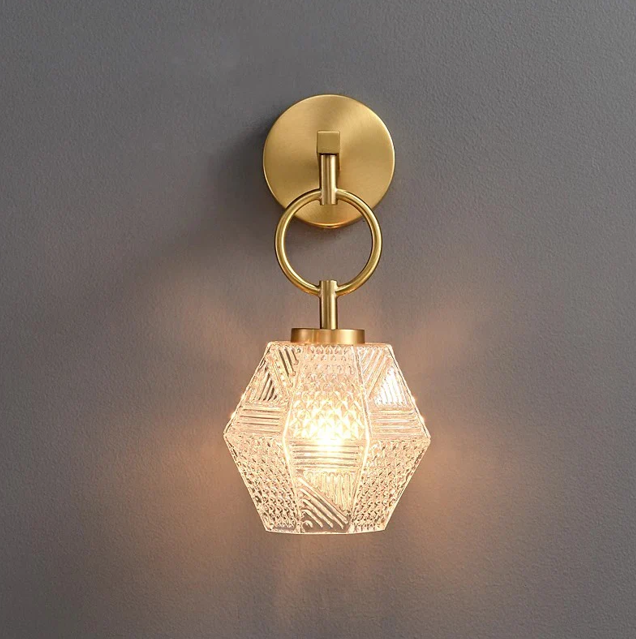 diamond crystal glass wall lamp