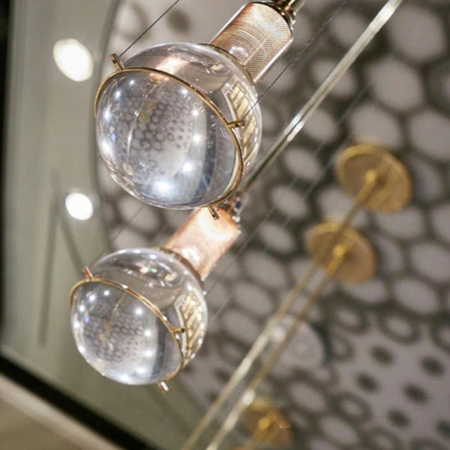 Opal round glass sphere midcentury pendant Light